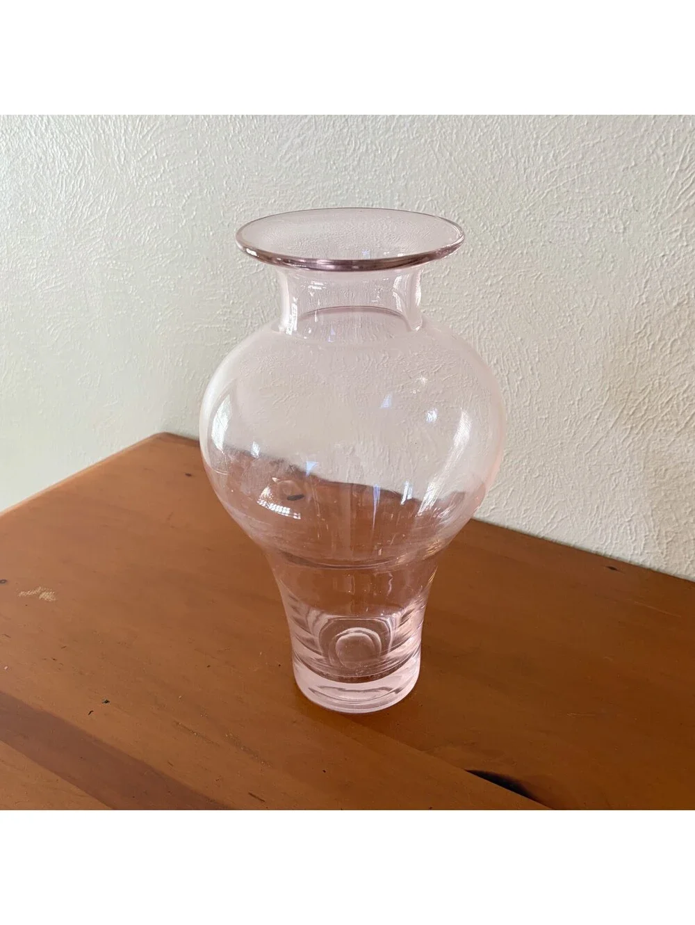 Vintage Glass Vase Light Pink